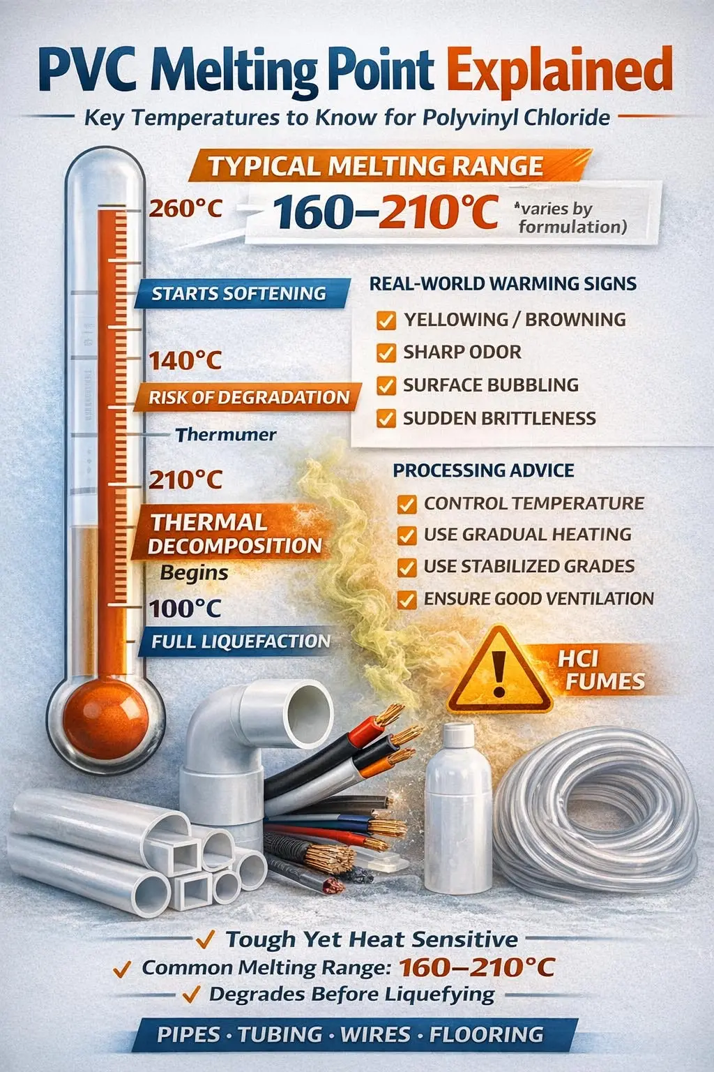 PVC Melting Point Explained: Temperature Range, Softening