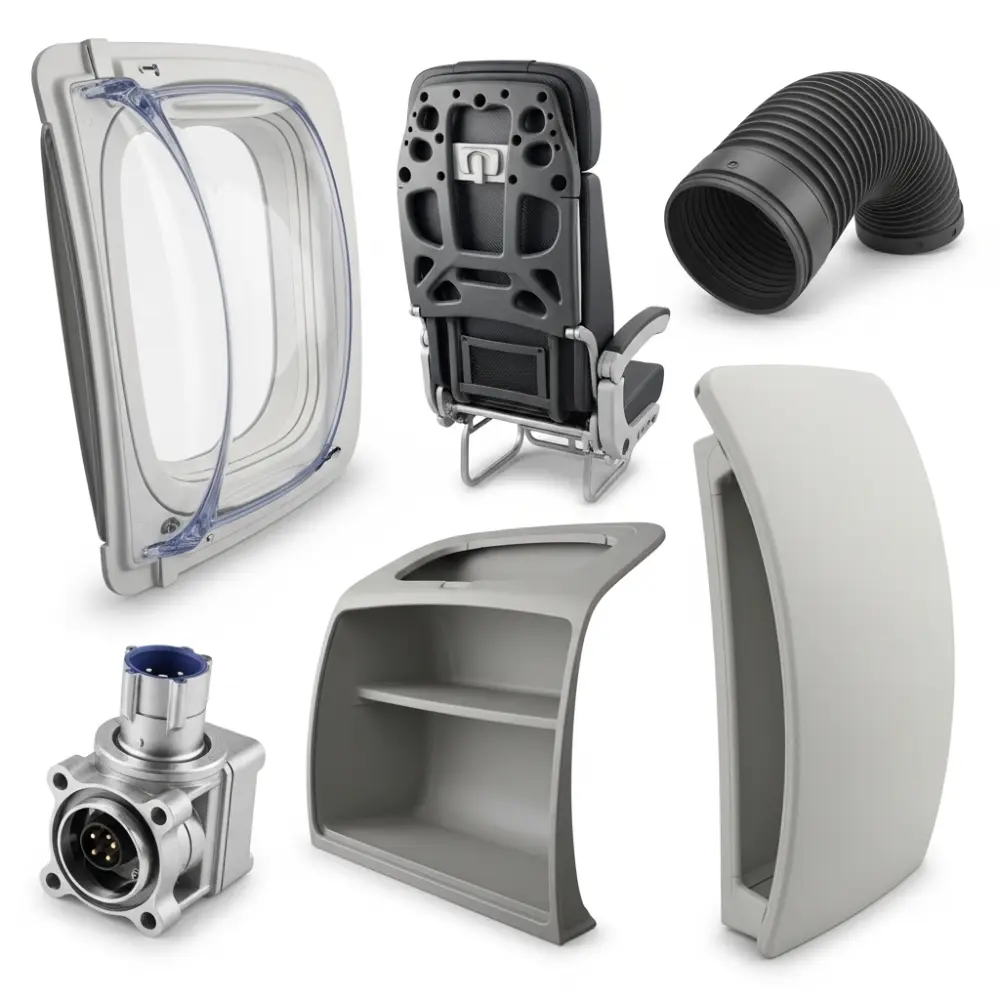 Control surface polymer parts