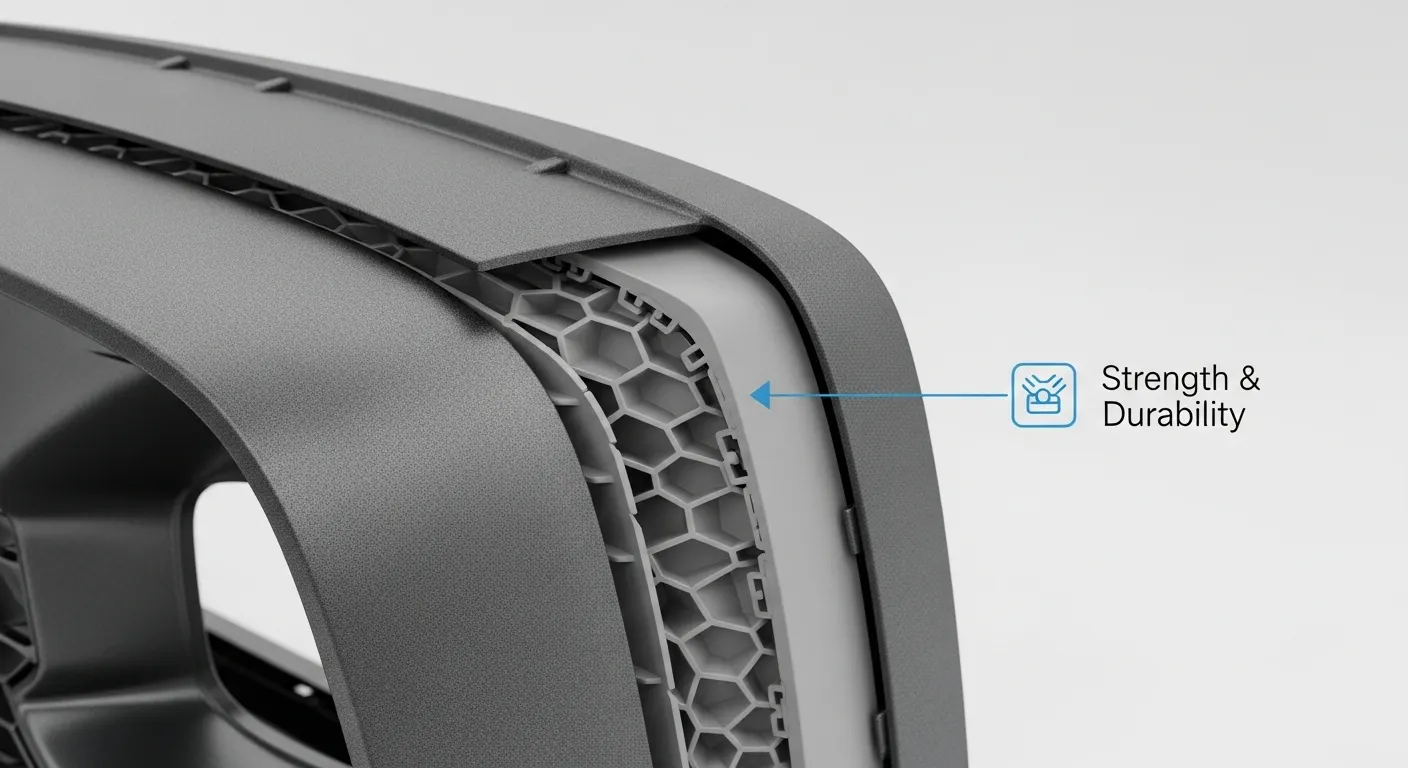 Molded plastic bumpers