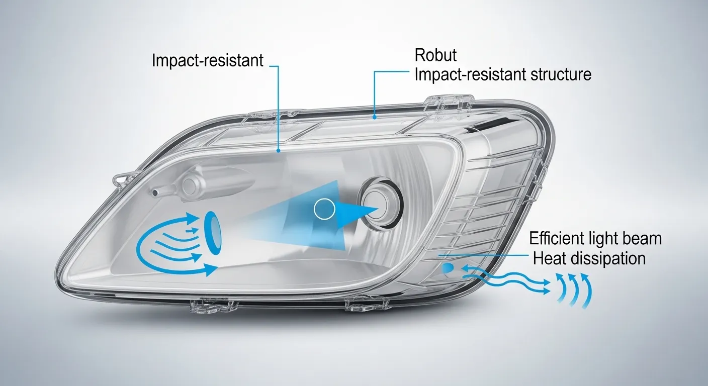 Headlight plastic housings