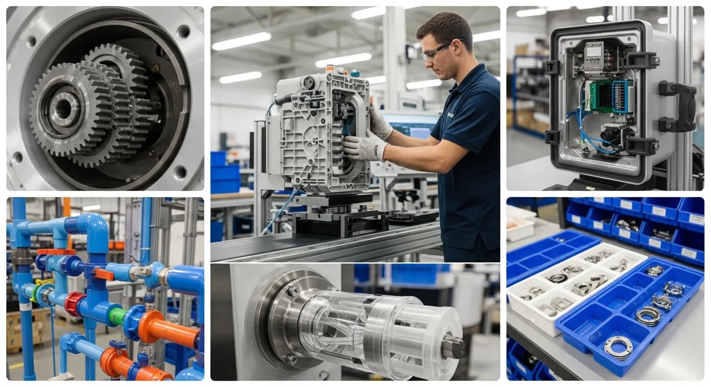 Durable plastic machinery parts