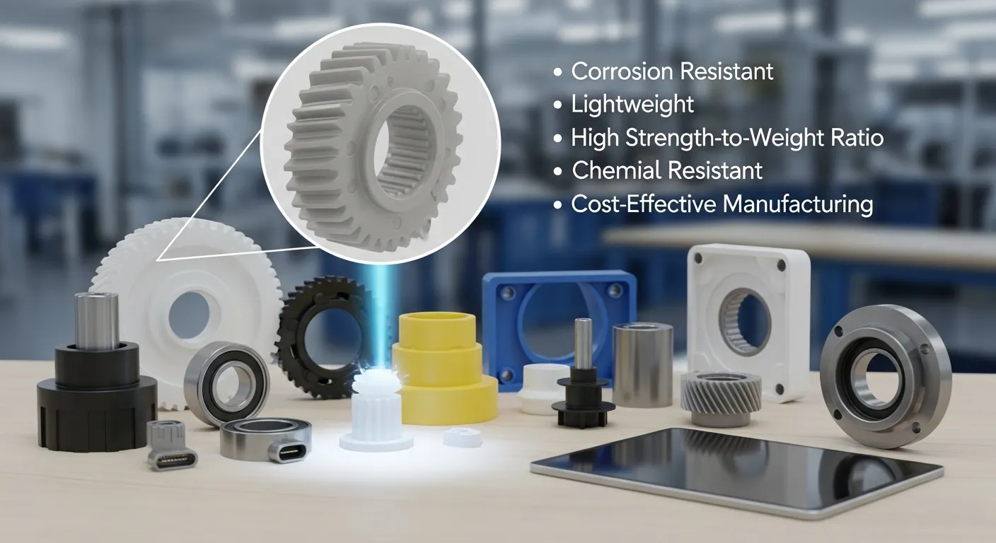 Injection molded industrial parts