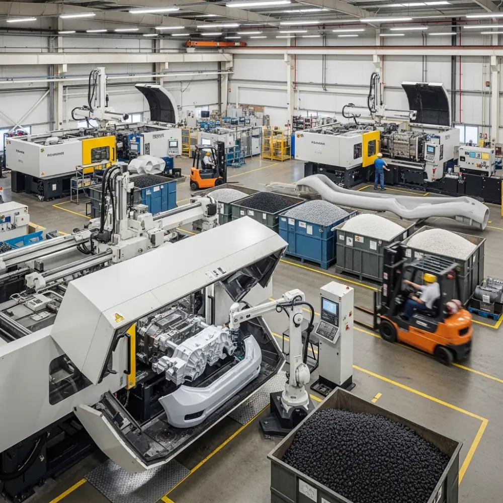 Dozer Injection Machine Large Size Plastic Injection Molding Service for Industries