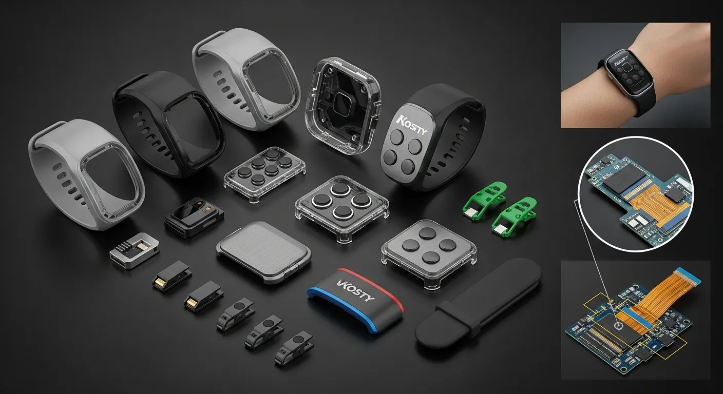 Wearable electronics plastic housing