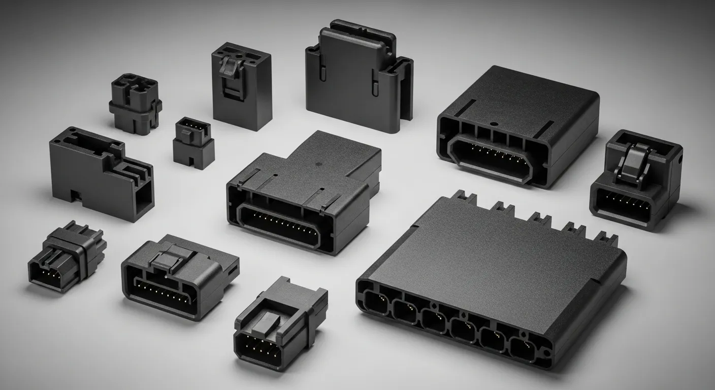 Connector casing polymer