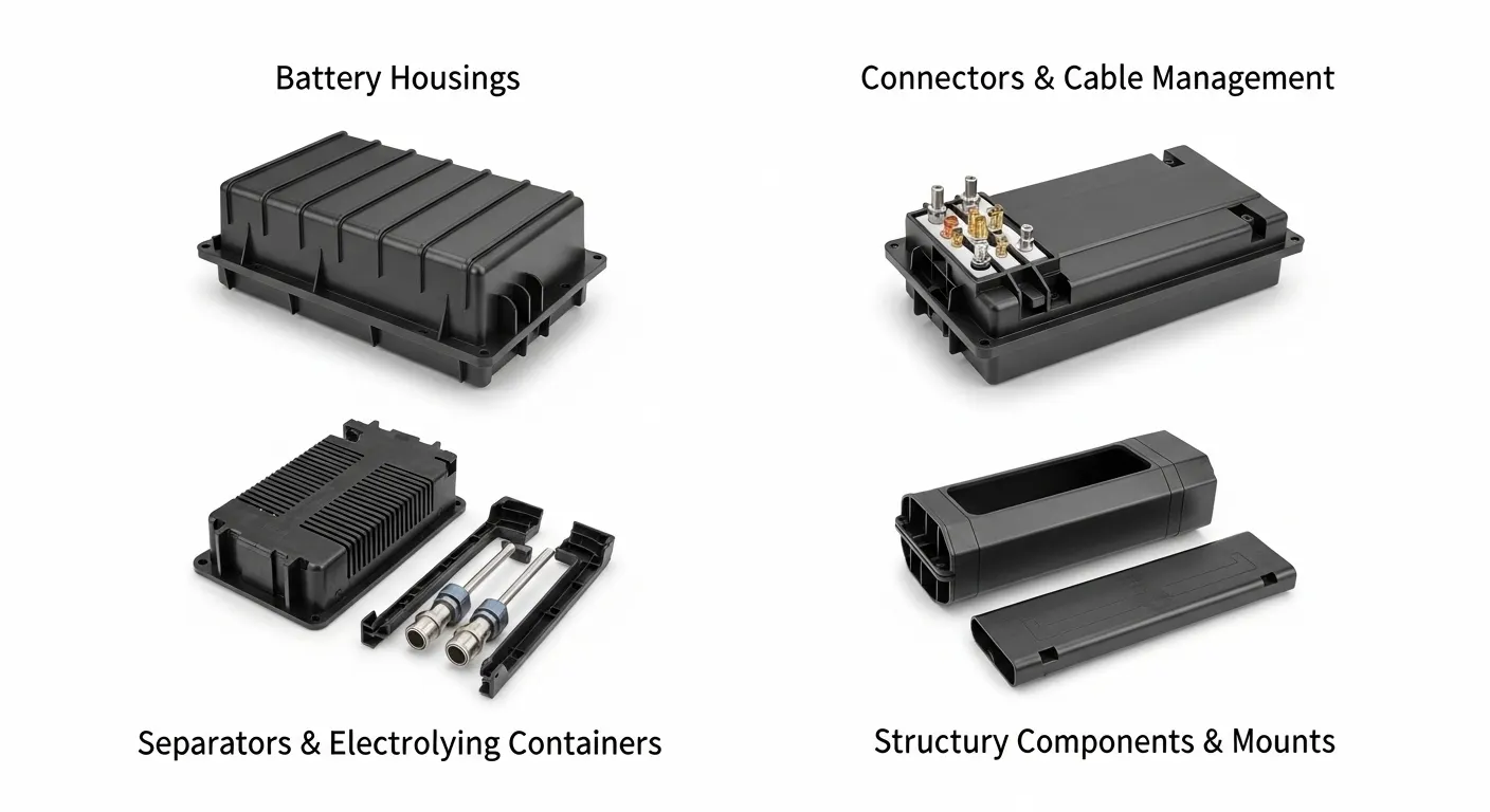 Electric vehicle battery plastics
