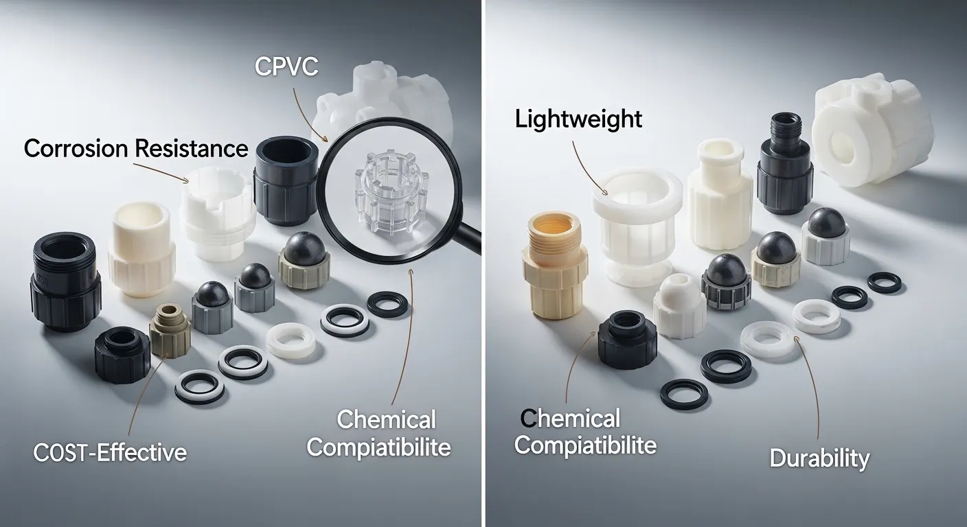 Chemical resistant valve parts