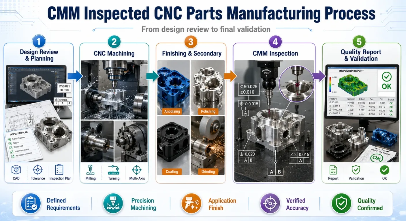 CMM Inspected CNC Parts Manufacturing Process