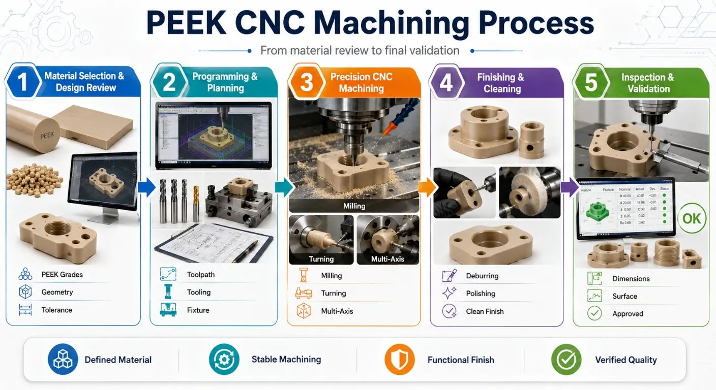 PEEK CNC Machining Process