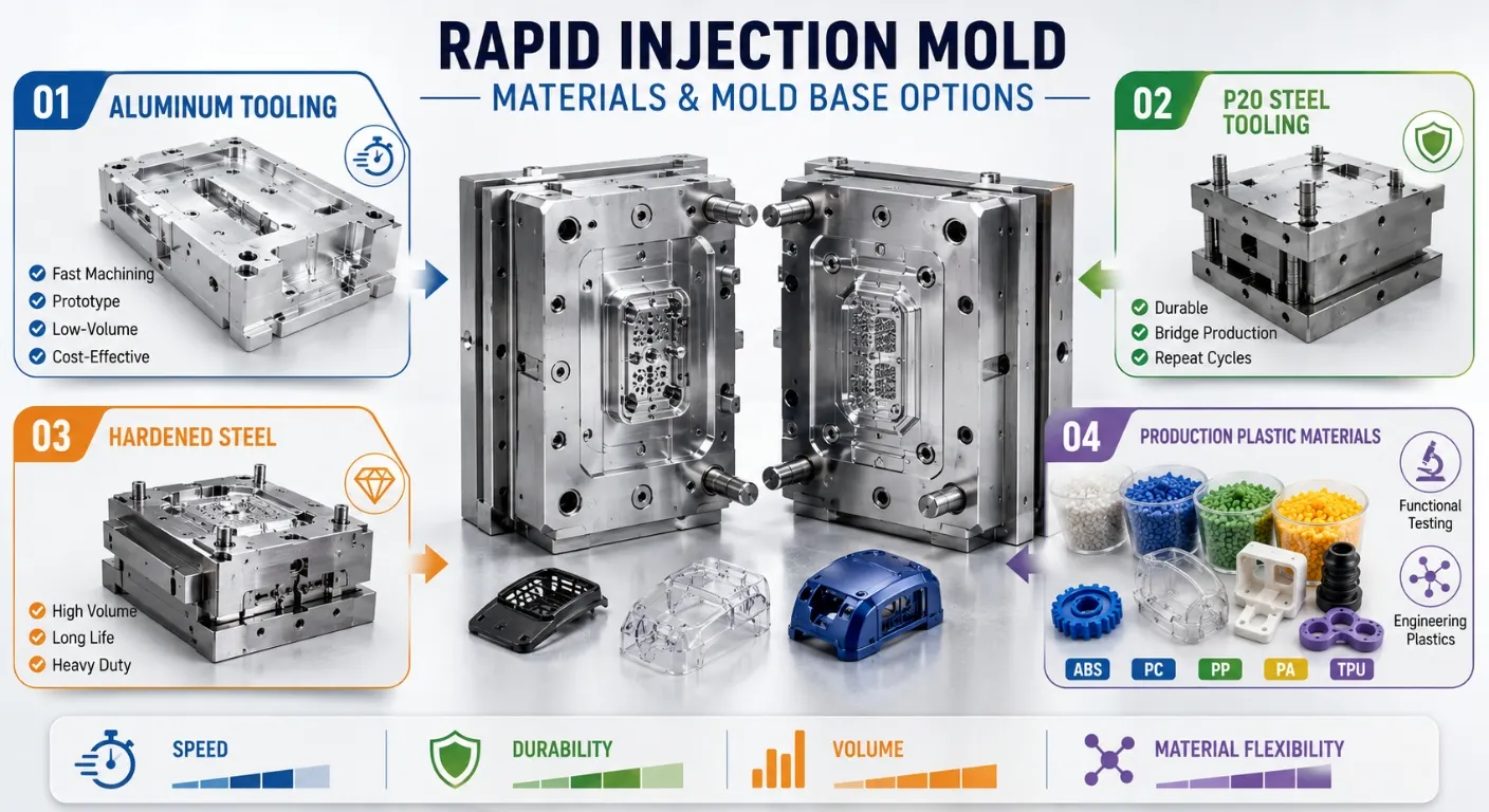 Rapid Injection Mold Materials & Mold Base Options